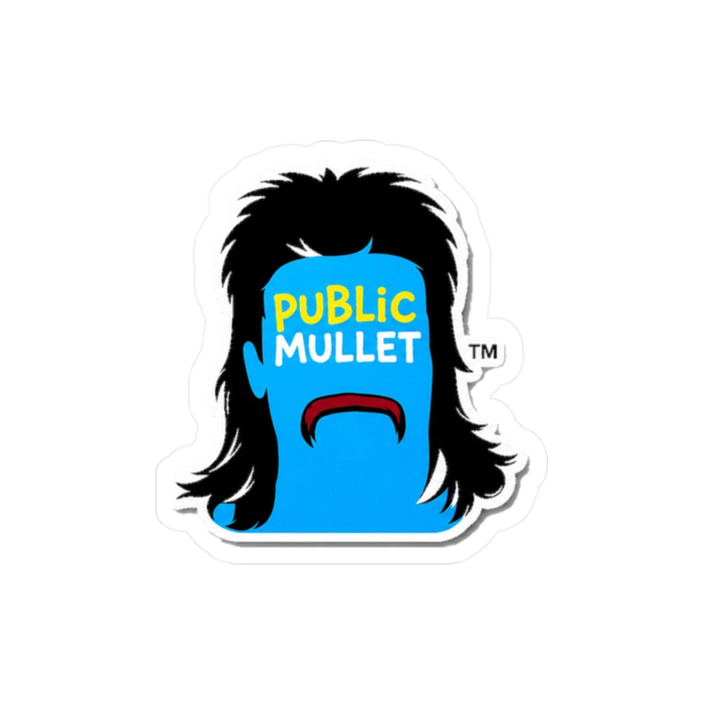 Public Mullet Face Sticker — Kiss-Cut Vinyl Decal