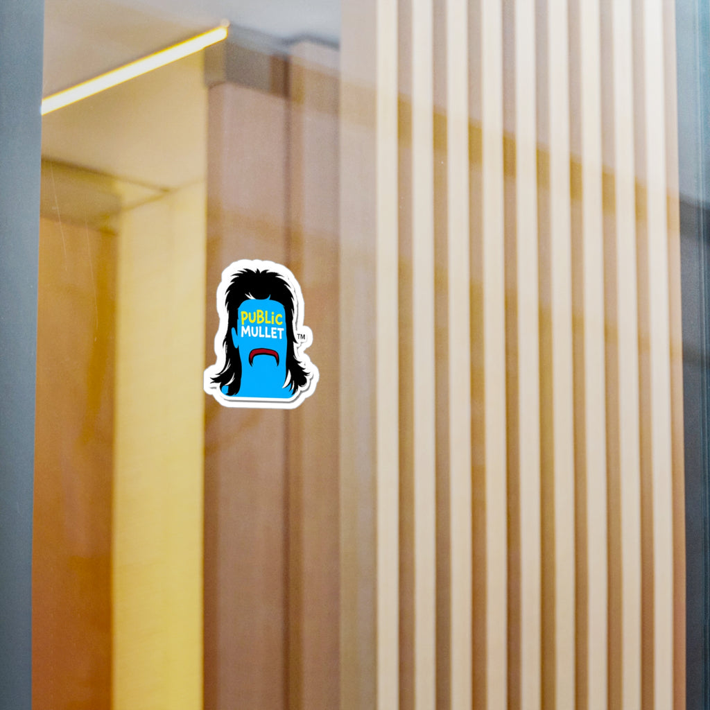 Public Mullet Face Sticker — Kiss-Cut Vinyl Decal