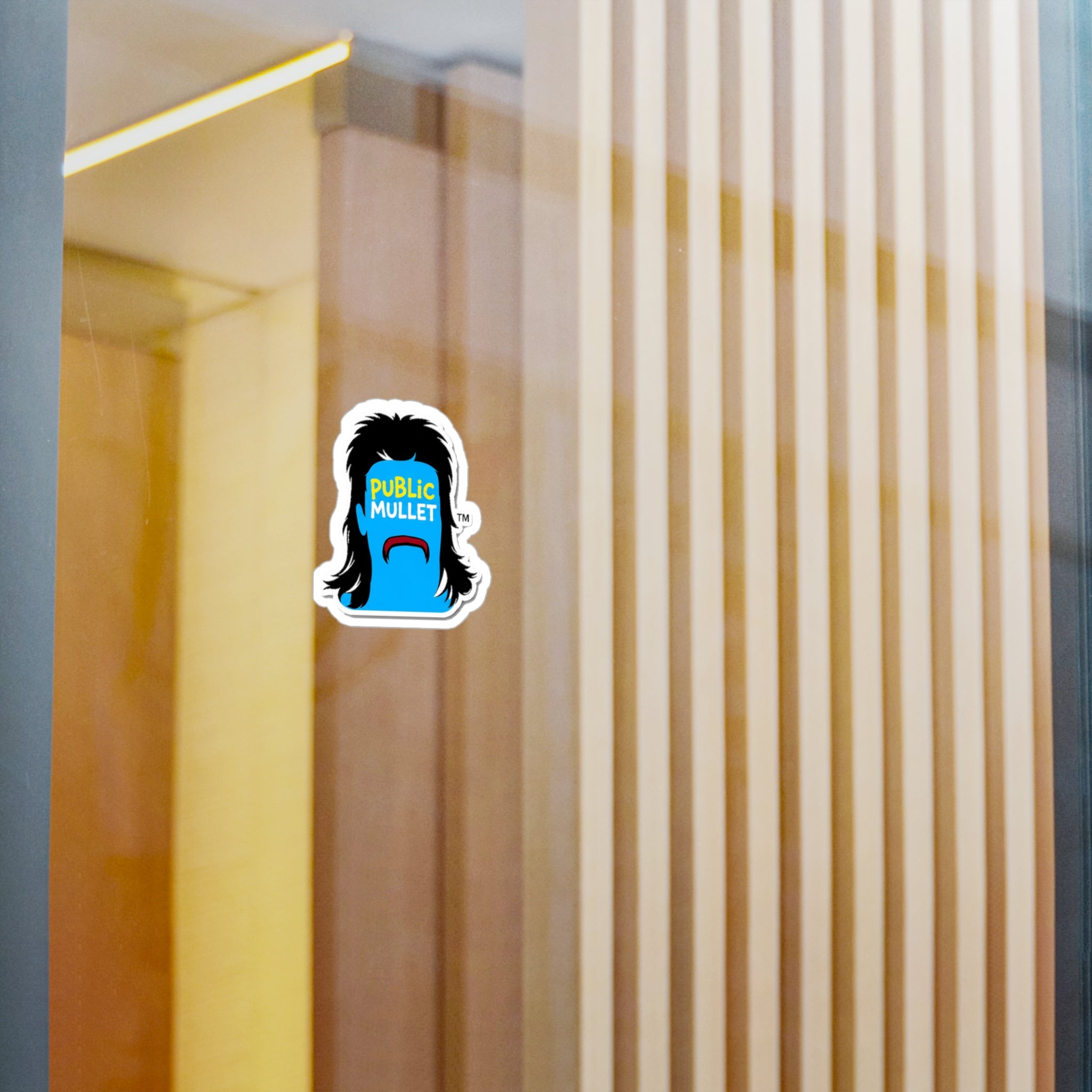 Public Mullet Face Sticker — Kiss-Cut Vinyl Decal