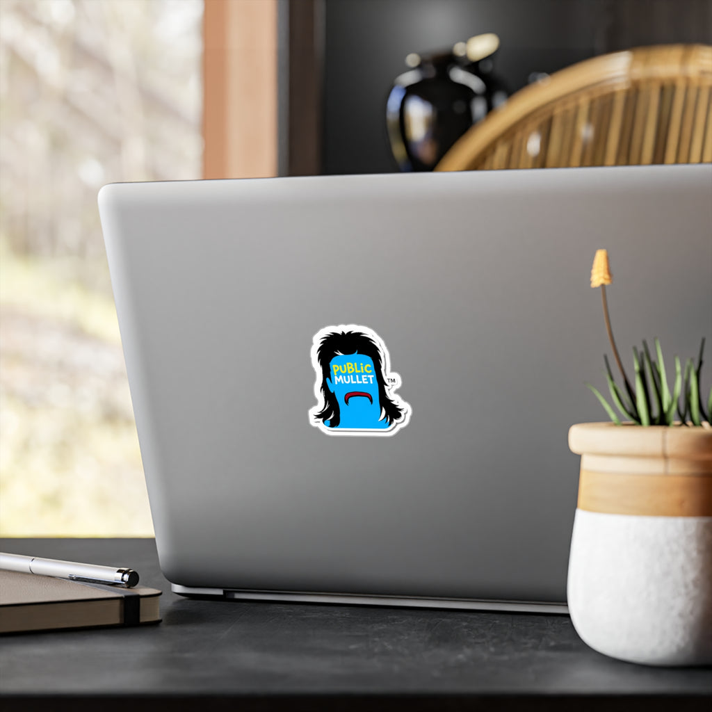 Public Mullet Face Sticker — Kiss-Cut Vinyl Decal